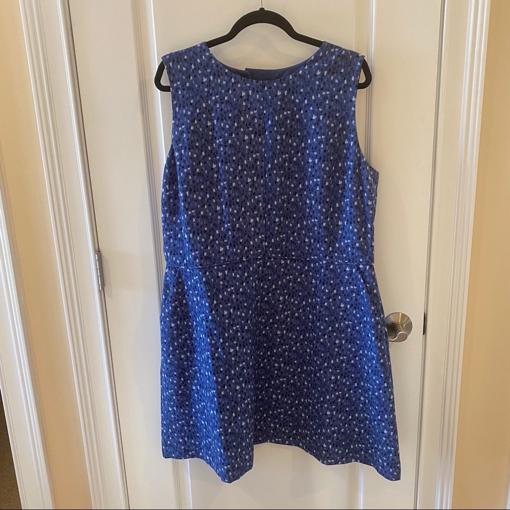 GAP Blue Pattern Fit and Flare Dress